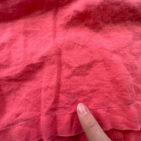 Lauren Ralph Lauren Button Up Shirt Womens Large Linen Long Sleeve Salmon - Picture 11 of 13